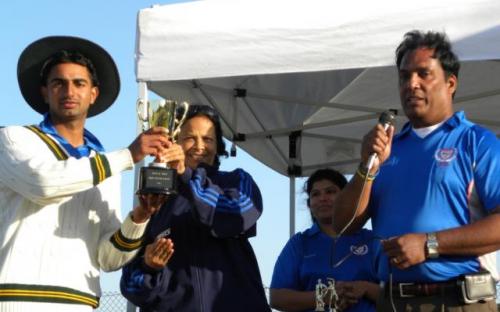 Shiva Vashist Captain of NCCA with the Trophy-Shiva was also the Captain of US Under 19 world cup.JPG